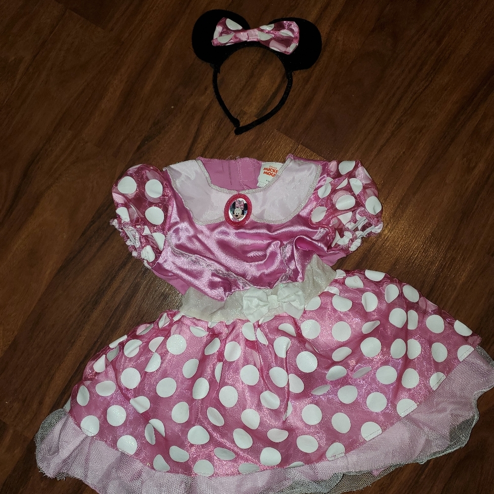 Child's pink/sparkle Minnie Mouse costume Sz 3T/4T